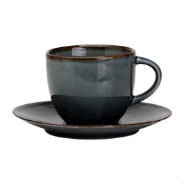 Avet Taza de Té con Plato Reactive Grey (6 Unidades) 280 ml d.16 cm